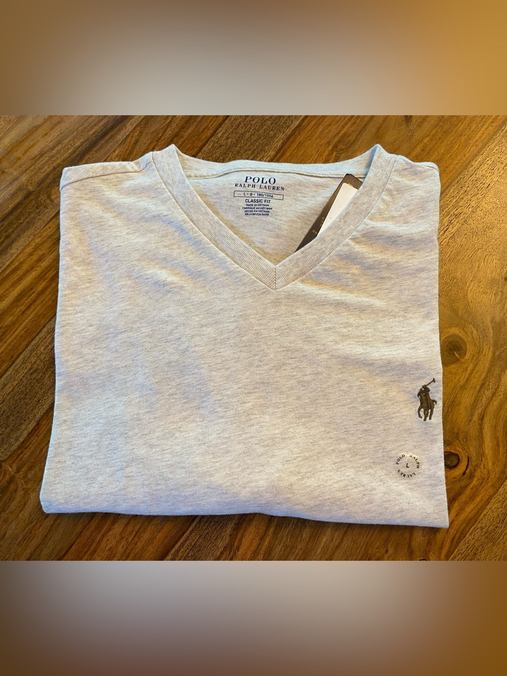 Ralph Lauren Classic Fit Tee in Light Heather Beige.  Men’s Large